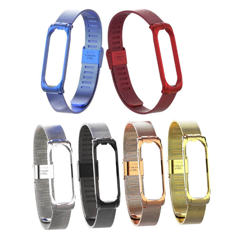 

Для Xiaomi Mi Band 3 4 Запястье ремешок прочный металлический браслет регулируемый