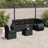 VidaXL Garden Lounge Set with Cushions 7 Pcs, Patio Sofas, Patio Furniture Set, Outdoor Furniture, Black 3253772