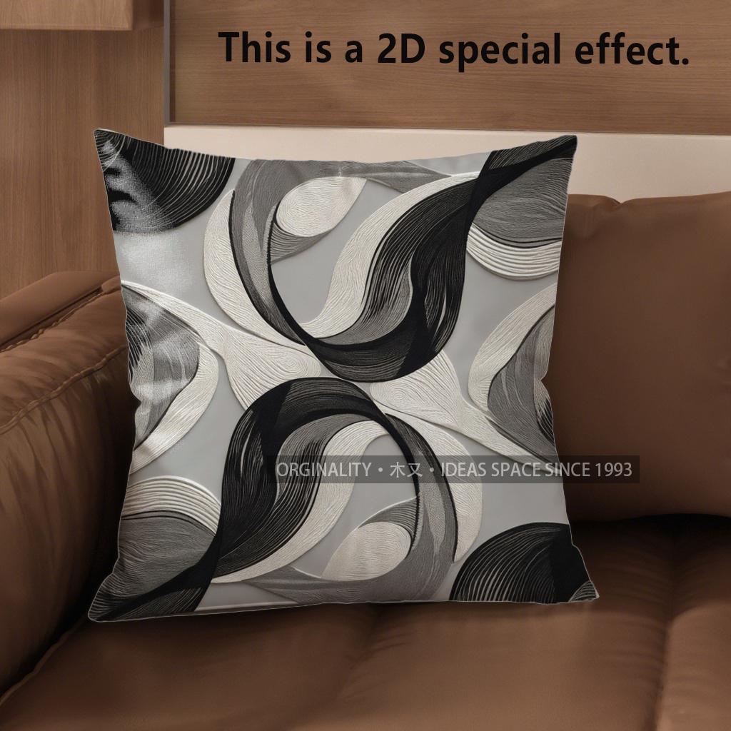 D Abstract Wave Pattern Digital Print Pillow Covers Pattern Cushion Cover Suitable For Sofa Bedroom Car Pillow Cover 40x40cm