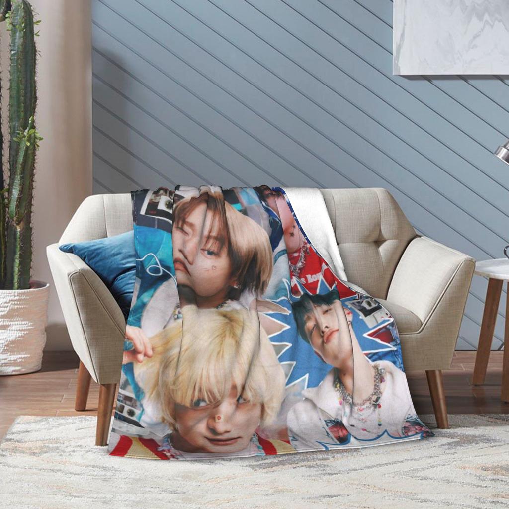 Super Soft DUH! P1Harmony Kpop Music Album Throw Blanket Premium Fleece Flannel Bed Blanket Cozy Warm Blankets All Season Use