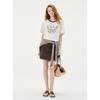 ELLE Women's Retro Tencel Color Block Short Sleeve T-shirt