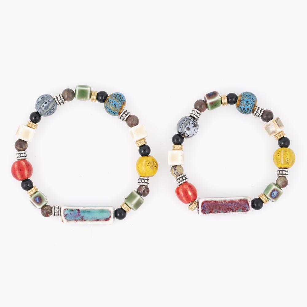 Jbans Classic Antique Color Ceramic Mix Bead Bracelet (C2501Ac1254_Br)