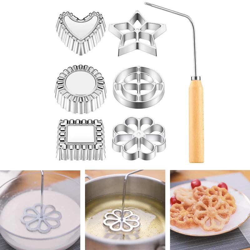 2Pcs/Set Pastry Mold Cookie Bake Mold Cake Printing Molds Funnel Biscuit Dessert Maker Waffle Model Set Baking Accessories DIY Decor Cake
