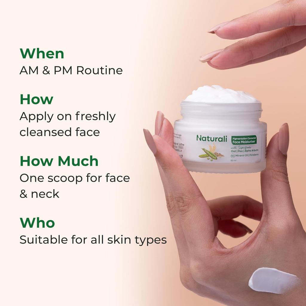 Correttore Pigmentazione Naturale Idratante Per Macchie Scure Tono Pelle Irregolare Crema Viso Idratante 50 ml