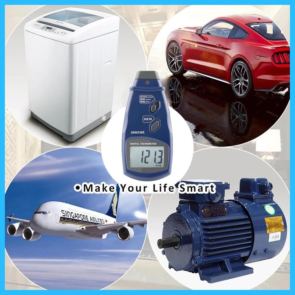 Digital Tachometer DT6236E Digital Tachometer Non Photo Tachometer 5 Digits 18 Mm RPM Tach LCD Rotation Meter Tester