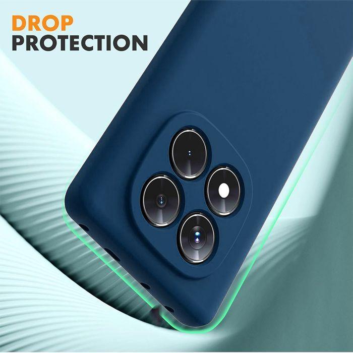 Etui na Xiaomi 17, Płynny Silikon Odporne na Zarysowania Antypoślizgowe Granatowe - 2 Szkła Hartowane