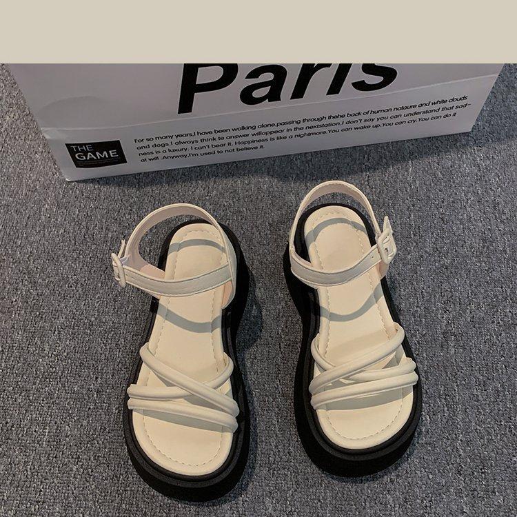 

Temperament sandals women s 2025 summer new thick-soled heightening fashionable versatile skirt beach Roman sandals 40