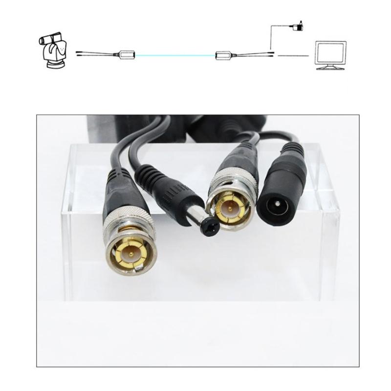 Passive Cctv Coax Bnc Power Video Balun Transceiver Connectors To Rj45 Bnc Male For Cctv Video Camera