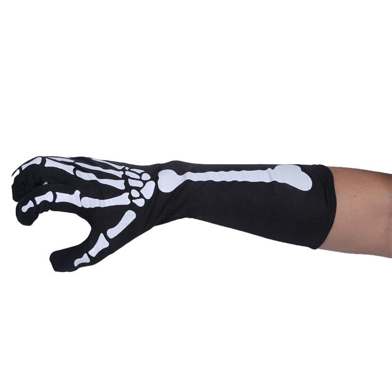 2025 Halloween White Skeleton Gloves for Adult Horror Costume Party Scary Ghost Cosplay Dress-up Supplies