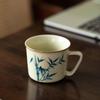 Huang Ru Kiln pure hand-painted bamboo teacup master cup ceramic high-end tea teapot cover bowl tea cup kung fu tea set