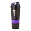 500ml Layered Protein Bottle Powder Shaker with Powder Storage Container Large Water Bottle Water Bottle with Wire Stirring Ball