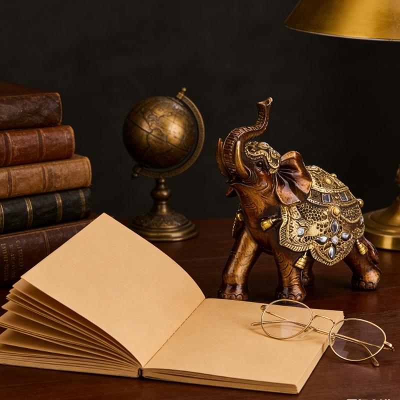 Lucky Elephant Statue Sculptures Decorative Animal Figurines Table Ornament Symbols Wealth Career Home Decorations