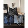 Vintage Denim Tote Bag for Women2026New Fashiable Large-Capacity Crossbody Bag Versatile Casual Shoulder Commuting Bag