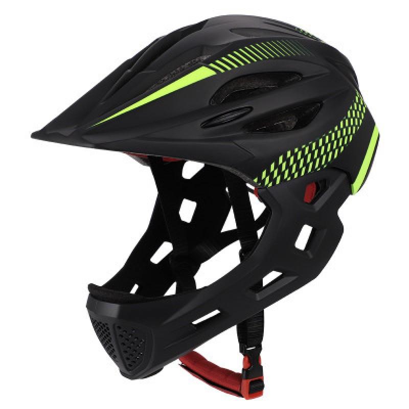 Kinder Vollgesichts-Fahrradhelm mit LED-Licht Insektennetz CE-Zertifiziert EPS Leicht Belüftet Mountainbike Fahren