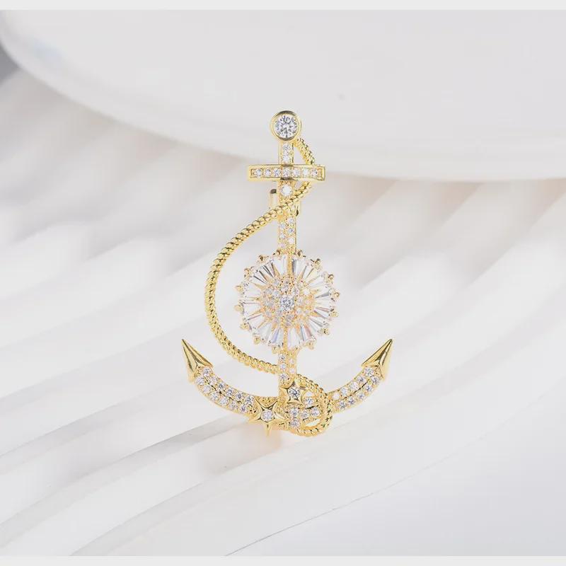 Broche Ancre Rotative Style Marine Coréen – Badge de Mode pour Hommes et Femmes