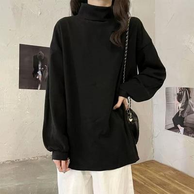 Zimní dámský oversize svetr rolák černý dlouhý rukáv podzimní bílý svetr Vintage měkký teplý pletený svetr pro ženy