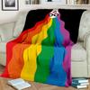 Coperta Cartone Animato 3D Colori Arcobaleno Illusione, Morbida Coperta da Divano per Casa Camera da Letto Letto Divano Picnic Viaggio Ufficio Coperta per Bambini