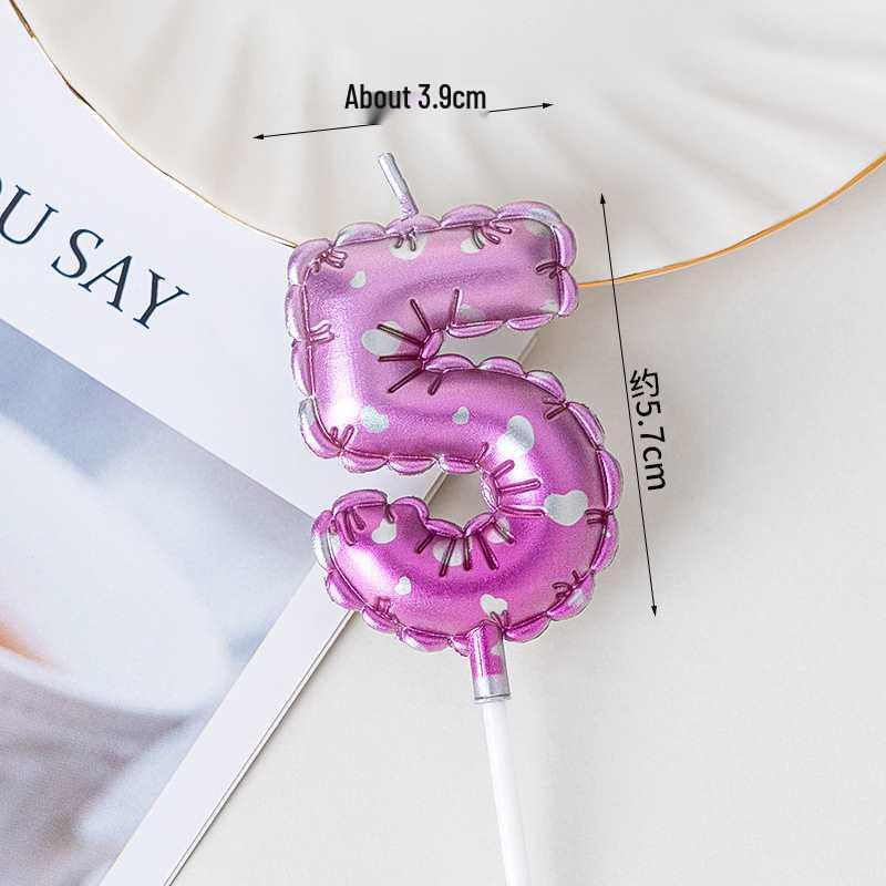 Large Rainbow Laser Number Balloons and Candles for Birthday Cakes and Party Decorations