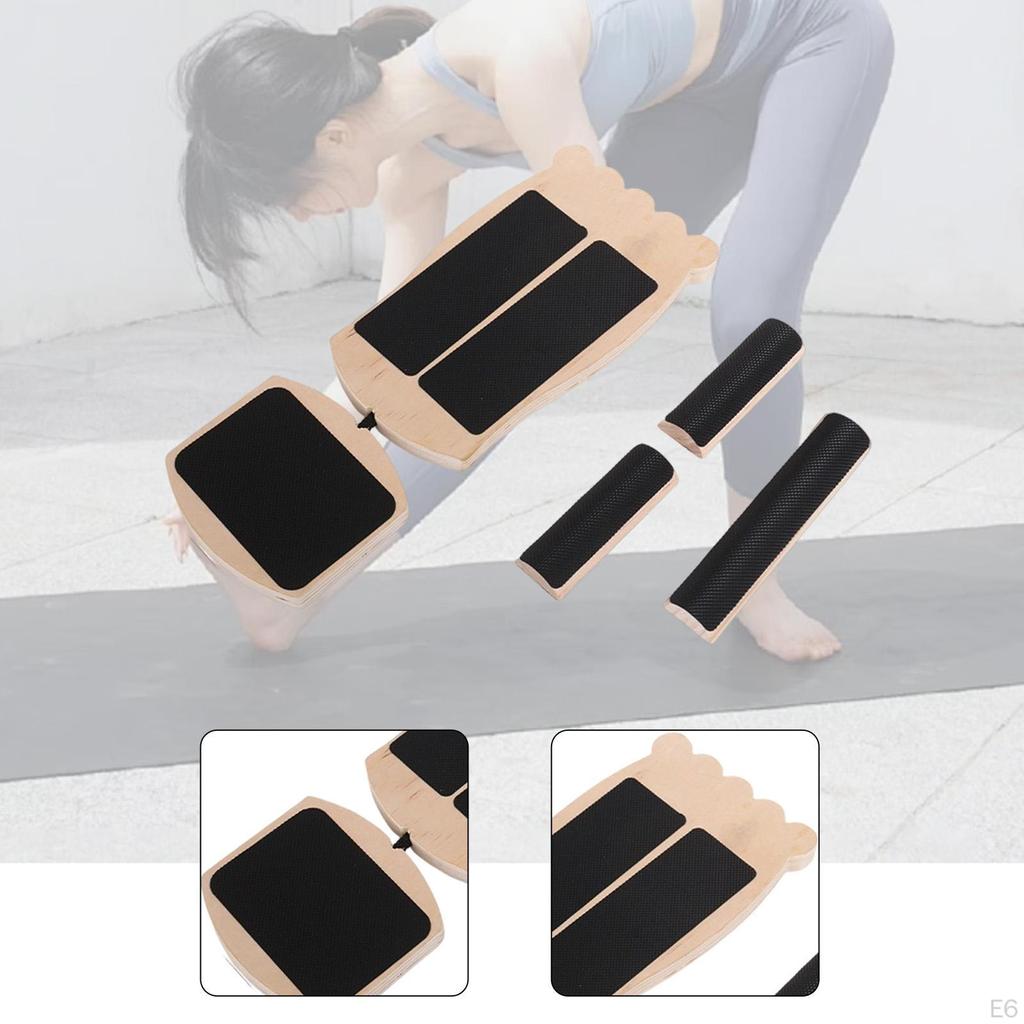 Single Board Ankle Balance Anti Slip Wooden Exerciser Foot Strengthener for Home Indoor