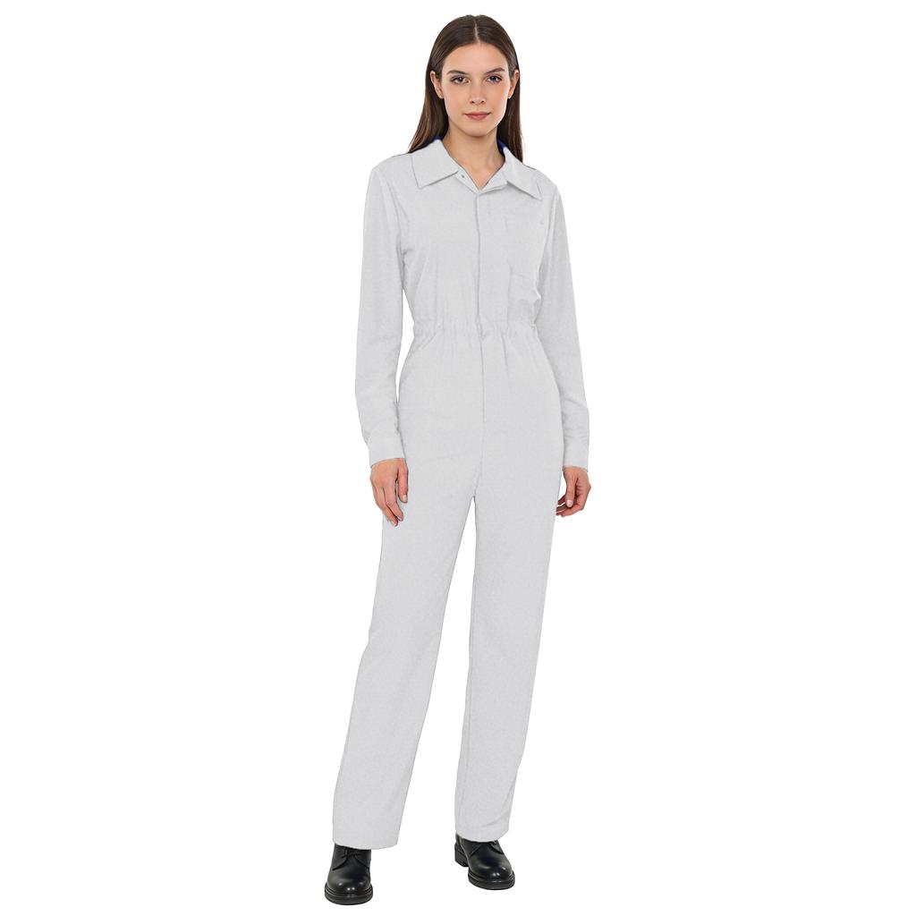 Womens Long Sleeve Coverall Mechanic Uniform Workwear Boiler Suit Overalls Loose Fit Jumpsuit Rompers