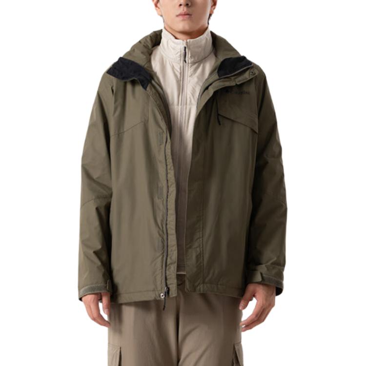Columbia Polyester Nylon Fleece Lined 3-In-1 Hooded Zipper Hiking Waterproof Warm Jacket Men Jackets WE6504