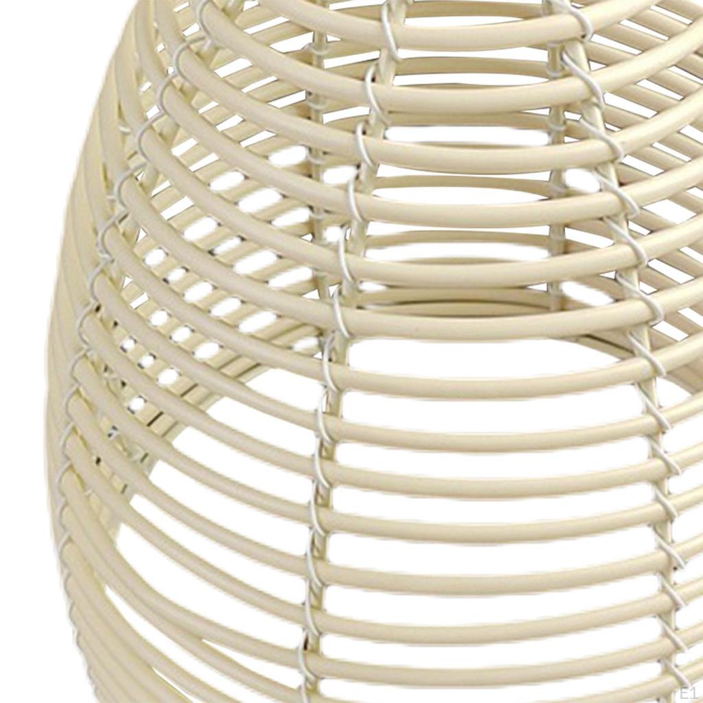 Imitation Rattan Lampshade Ceiling Light Cover E27 Replacement Pendant Shade for Kitchen