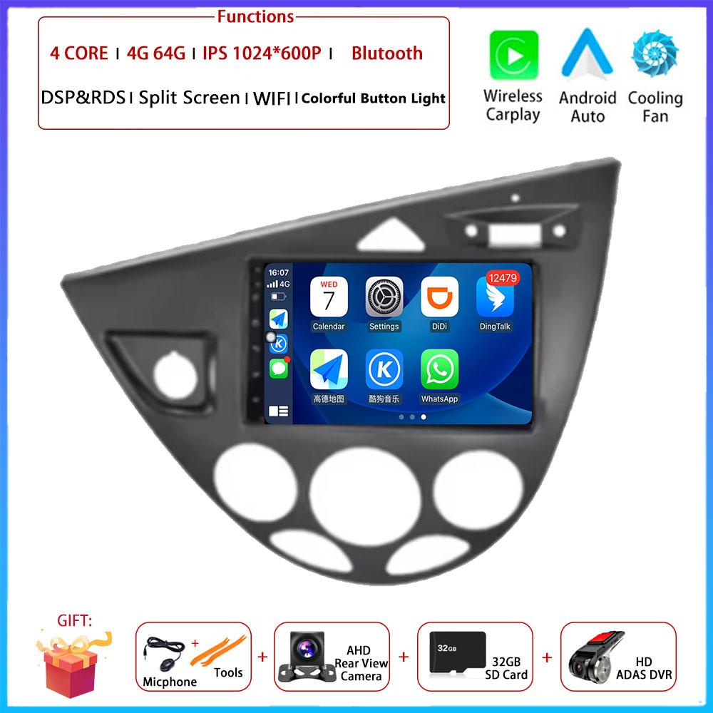 7"For Ford Fiesta 1995-2001 Focus MK1 1998-2004 Car Carplay Auto Android OS Radio Navigation GPS Multimedia Video Player BT 5.0