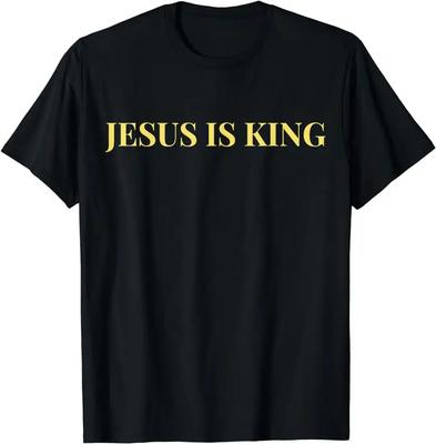 Ježíš je král Tričko Grafické Unisex Styl Personalizované Vlastní Potisk Dámské Pánské Streetwear Krátký Rukáv Dárek Y2k Tričko