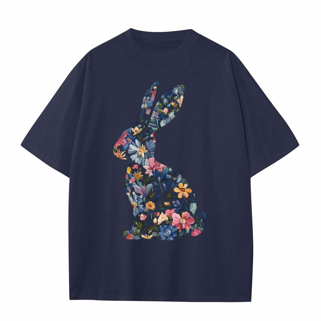 Boys And Girls Casual Loose Easter Print T-Shirt Round Neck Pullover Short Sleeve Top