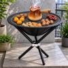 Folding Grill Black Finish Brazier Deep Bowl for Grilling