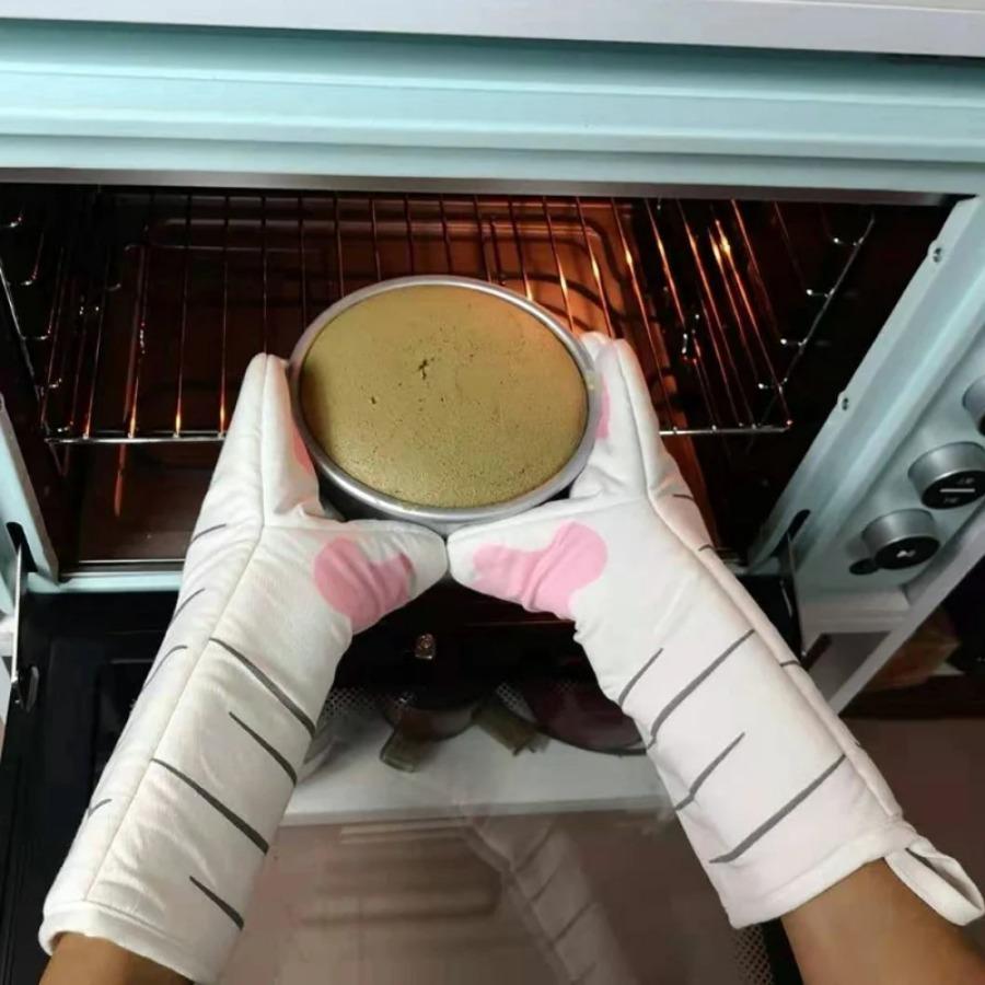 Niedliche Ofenhandschuhe mit Katzenpfoten, Katzenkrallen-Backofenhandschuhe, Verbrühungsschutz, Mikrowellen-Hitzebeständige Isolierung, Rutschfeste Katzenpfoten-Handschuhe