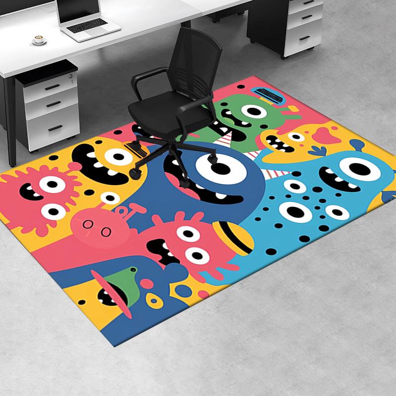 Monsters, Colorful, Ghost Face Office Carpet Soft Polyester Entrance Carpet Washable Non slip Machin