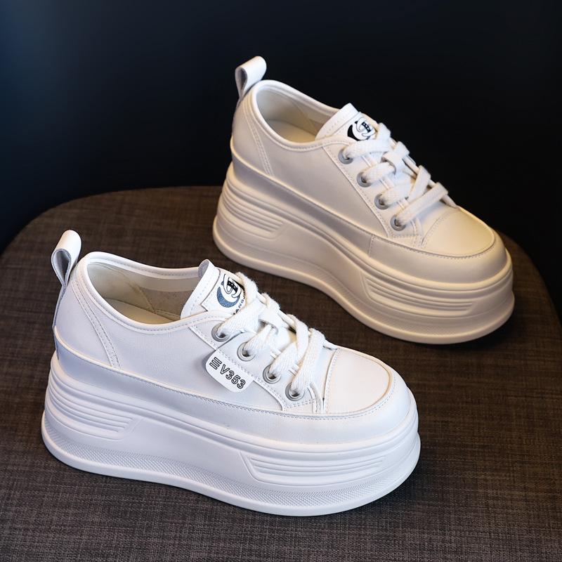 

Весна 2024 Женские белые кроссовки на платформе со скрытой танкеткой 37 грязно-белый