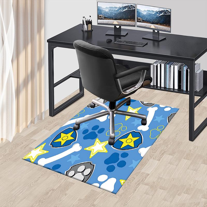1PC Paw prints Star Non-Slip Floor Carpet Compatible for Office&Living Room&Bedroom&Dining room - Flat-Weave Machine-O345