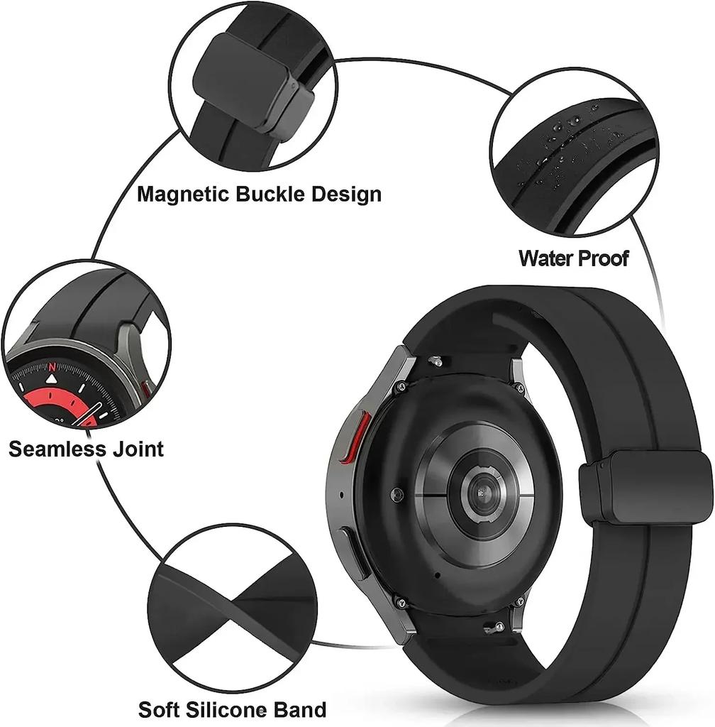 Magnetic Band For Samsung Galaxy Watch 7 6 5 4 44mm 40mm/5 Pro 45mm Silicone Watch Bracelet for Galaxy 6 Classic 43 47 Mm Strap