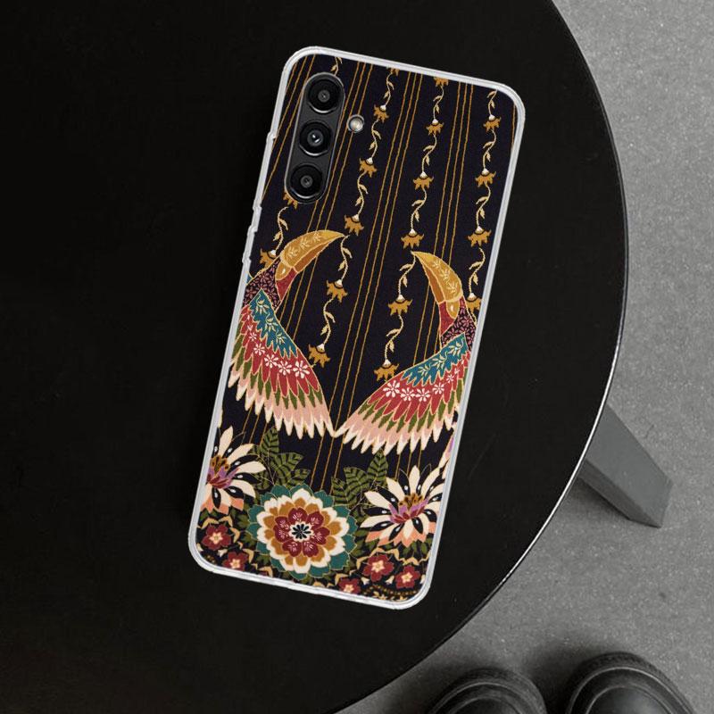 African Style Fabric Pattern Phone Case Cover for Samsung Galaxy A17 A16 A26 A36 A56 A57 A37 A15 A25 A35 A55 A14 A24 A34 A54 A13