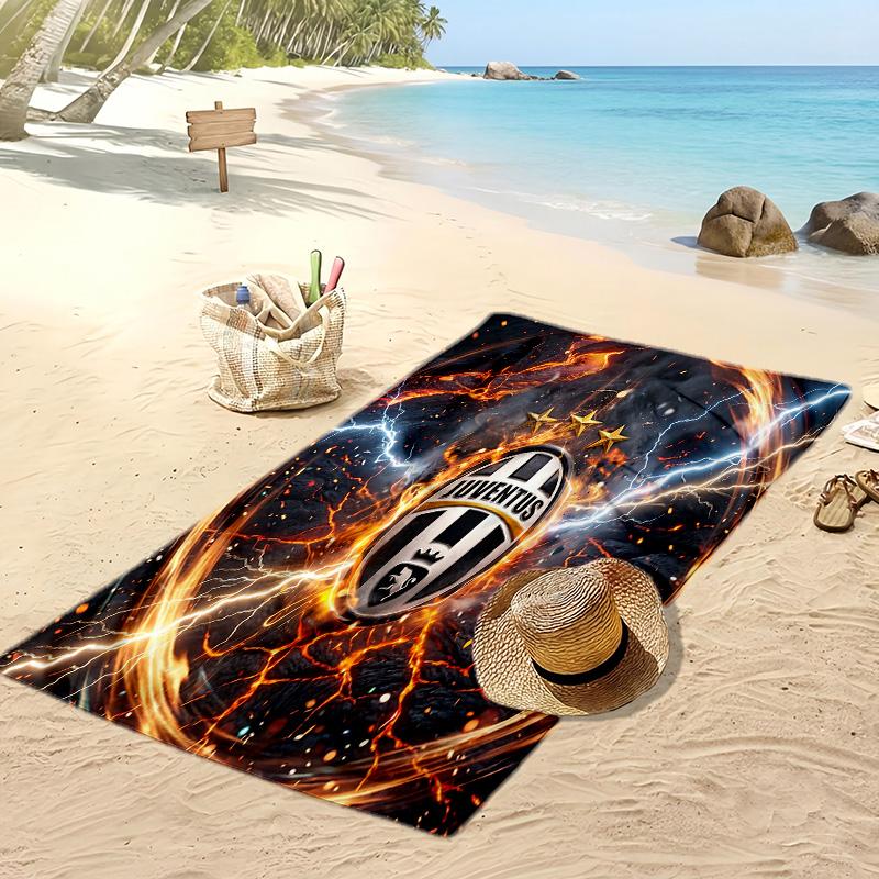 Juventus FC Printed Beach Towel Quick Dry Soft TowelPortable Large Rectangular Beach Blanket for Travel Swimming Pool