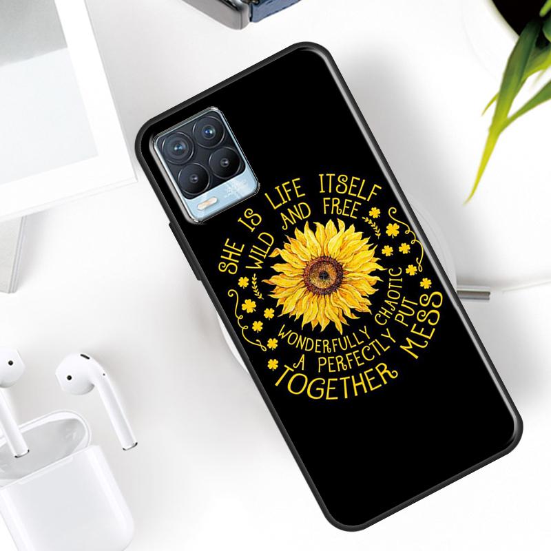 

Beauty Yellow Sunflower Case For Realme 15 12 11 13 14 Pro Plus C65 C67 C61 C53 C55 C51 C25 C63 C71 C75 GT6 GT7 Pro Realme 13 Pro Plus