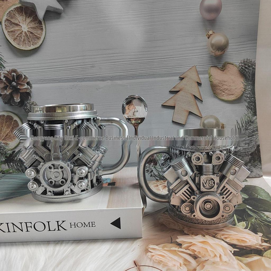 Creative Resin Stainless Steel Cup: Unique Wine, Coffee, and Gift Ornament Design
