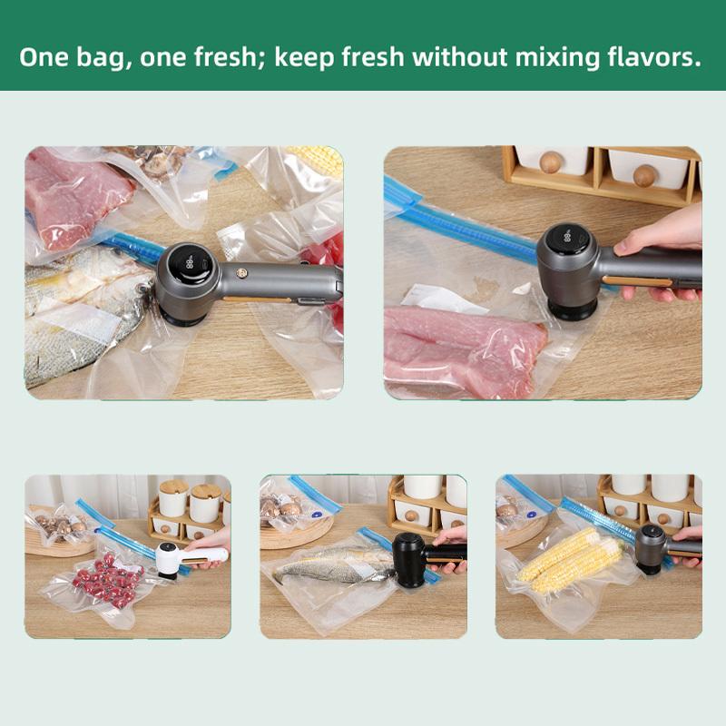 Electric Mason Jar Handheld Vacuum Sealer for Food Storage Wireless Vacuum Sealer Odorless Attachment Kit for Wide Mouth Jar/Sealed bag/Inflate Balls