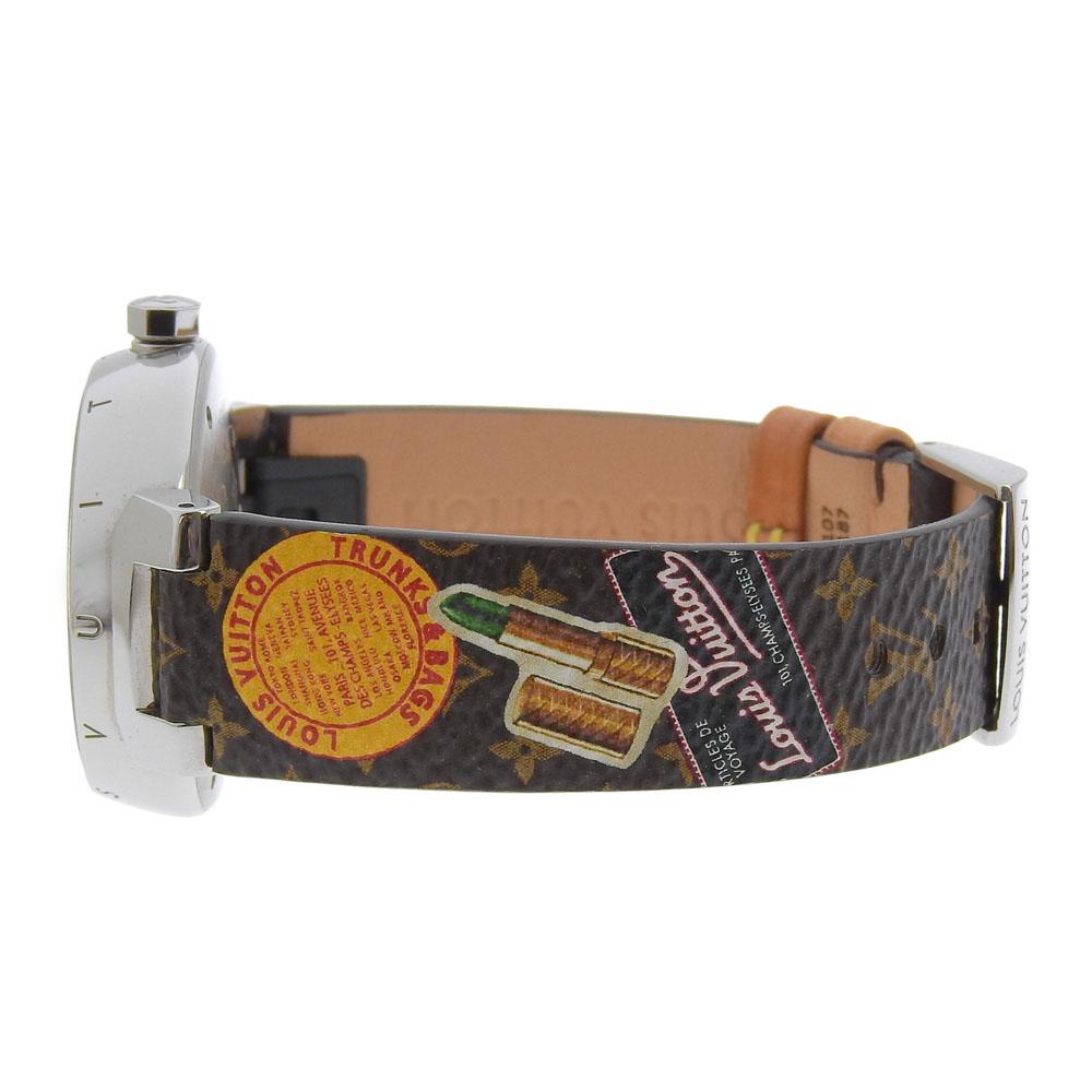 Louis Vuitton Tambour Watches Q1311 BrownDial Stainless Steel/leather Quartz Analog Display Unisex Used