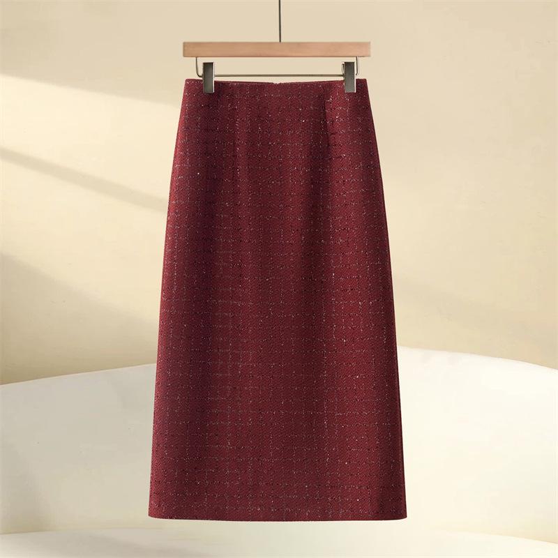 Lux Women's Sequin Tweed French-Style Wool Skirt for Autumn/Winter 2025
