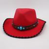Fashion And Simple Ethnic Style Jazz Hat Men'S And Women'S Hat Cross-Border Wholesale Cowboy Hat Tibetan Vacation Hemming Top Hat