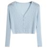Women's 2025 V-Neck Ice Silk Knit Summer Cardigan – Lightweight Sun Protection Cover-up