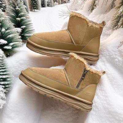 3615 Winter Snow Boots Men's Leather Thick-soled Heightened Side Zipper Non-slip Velvet Cotton Shoes Arctic Warm Shoes