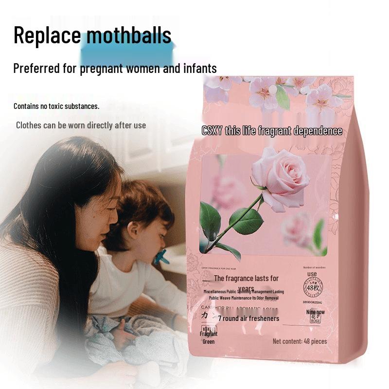 Floral Scent Camphor Balls: Natural Anti-Mold, Moisture-Proof, Insect & Moth Repellent, Deodorizing Wardrobe Freshener