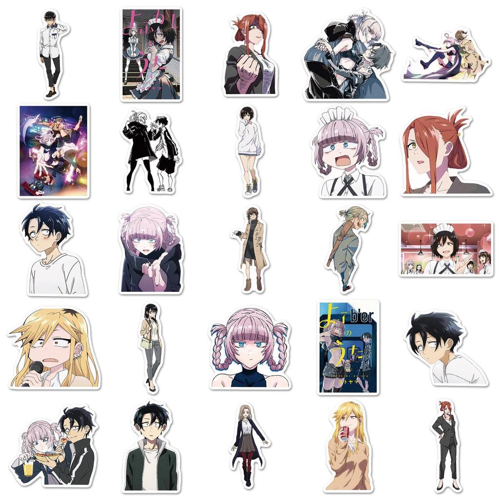 50-Piece Japanese Anime Graffiti Sticker Set for Phones, Computers, Refrigerators, and More
