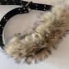 Women Belt Adjustable Length Imitation Leather Belt with Faux Fur