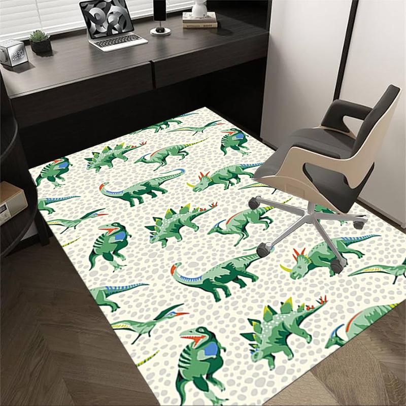 1PC Dinosaur Pattern Non-Slip Floor Carpet Compatible for Office&Living Room&Bedroom&Dining Room - Flat - Weave Machine-S0344
