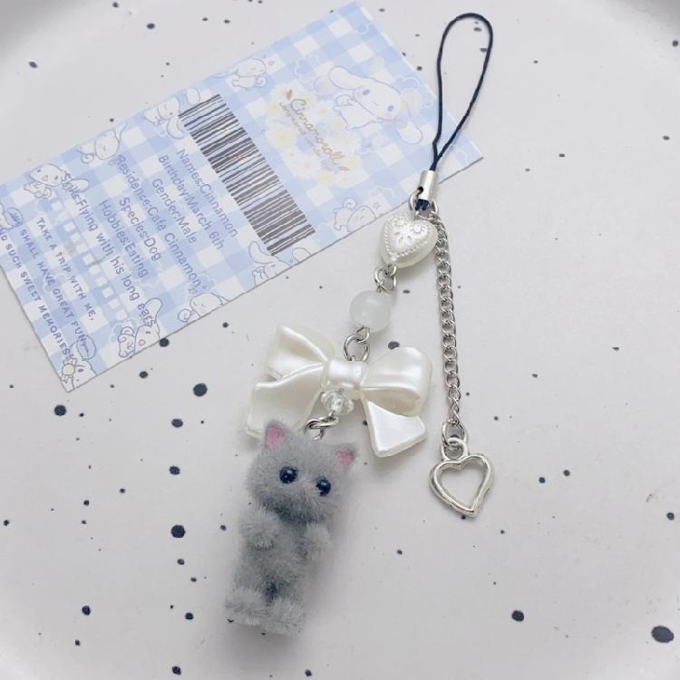 Unique Cat Designs Bead Strap Handmade Phone Strap Phone Lanyard Beads Texture Fashion Accessory for Phones and Bags